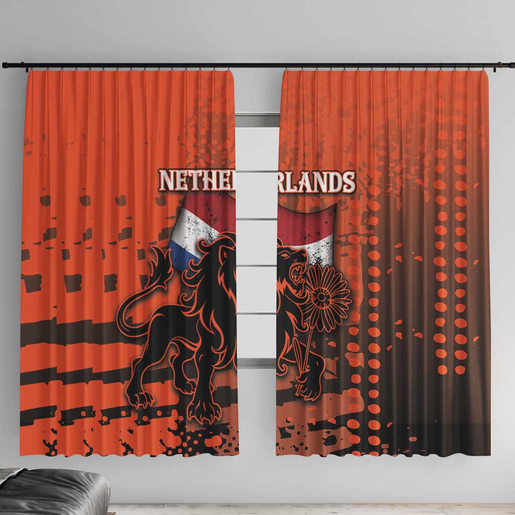 Netherlands Window Curtain Lion With Daisy Flower - Wonder Print Shop