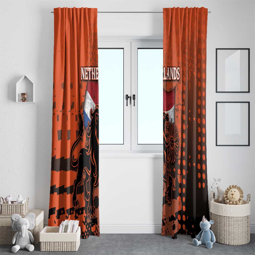 Netherlands Window Curtain Lion With Daisy Flower - Wonder Print Shop