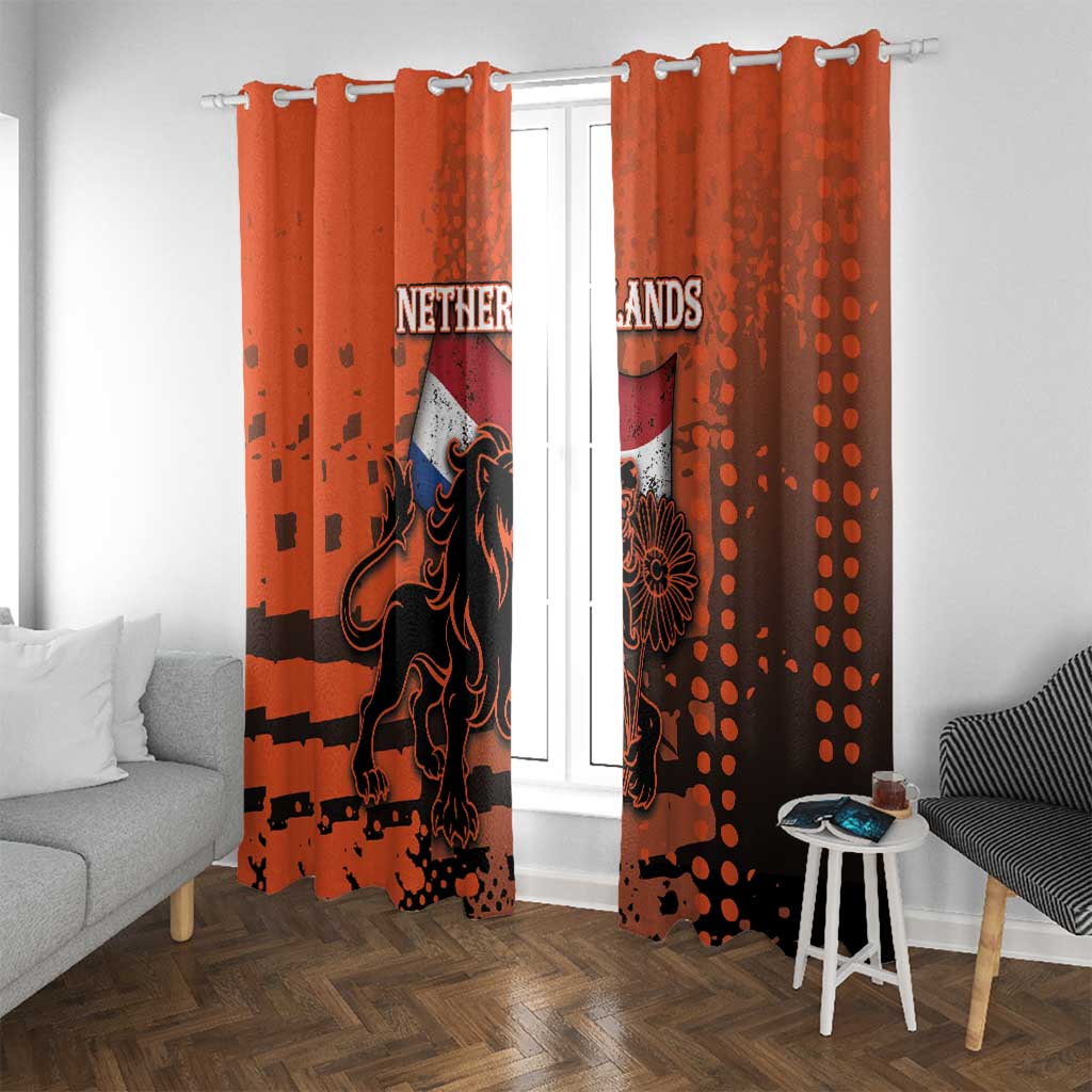 Netherlands Window Curtain Lion With Daisy Flower - Wonder Print Shop
