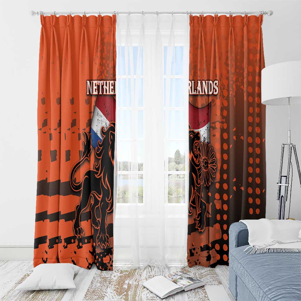 Netherlands Window Curtain Lion With Daisy Flower - Wonder Print Shop