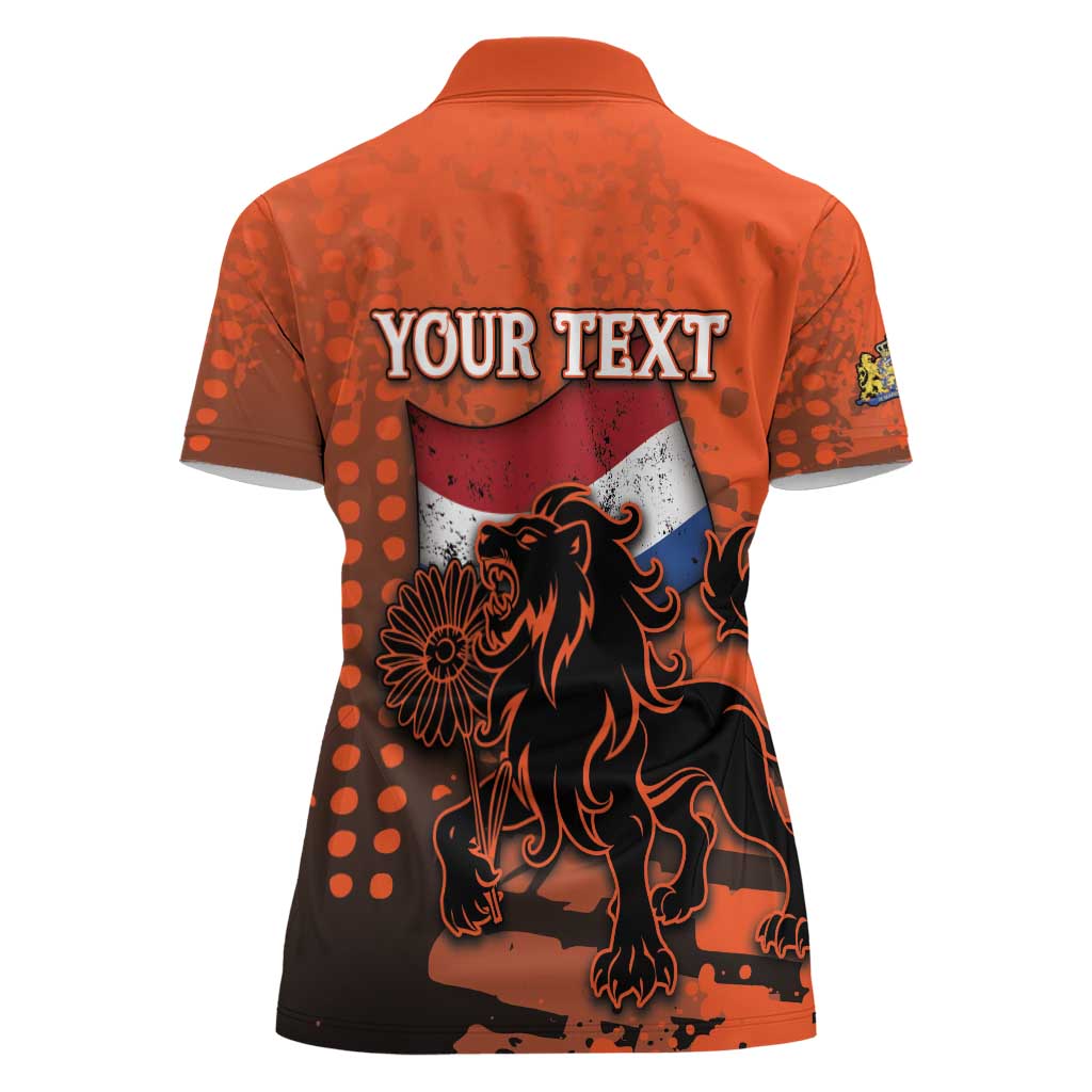 Personalized Netherlands Women Polo Shirt Lion With Daisy Flower - Wonder Print Shop