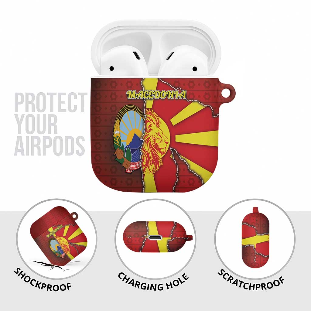 North Macedonia AirPods Case National Emblem With Lion - Wonder Print Shop