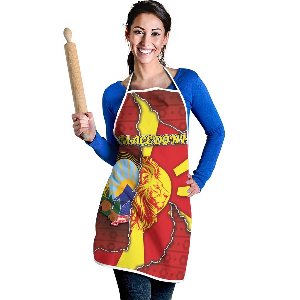 North Macedonia Apron National Emblem With Lion - Wonder Print Shop