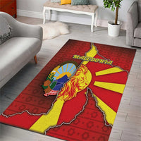 North Macedonia Area Rug National Emblem With Lion - Wonder Print Shop