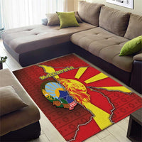 North Macedonia Area Rug National Emblem With Lion - Wonder Print Shop