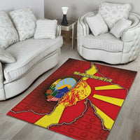 North Macedonia Area Rug National Emblem With Lion - Wonder Print Shop
