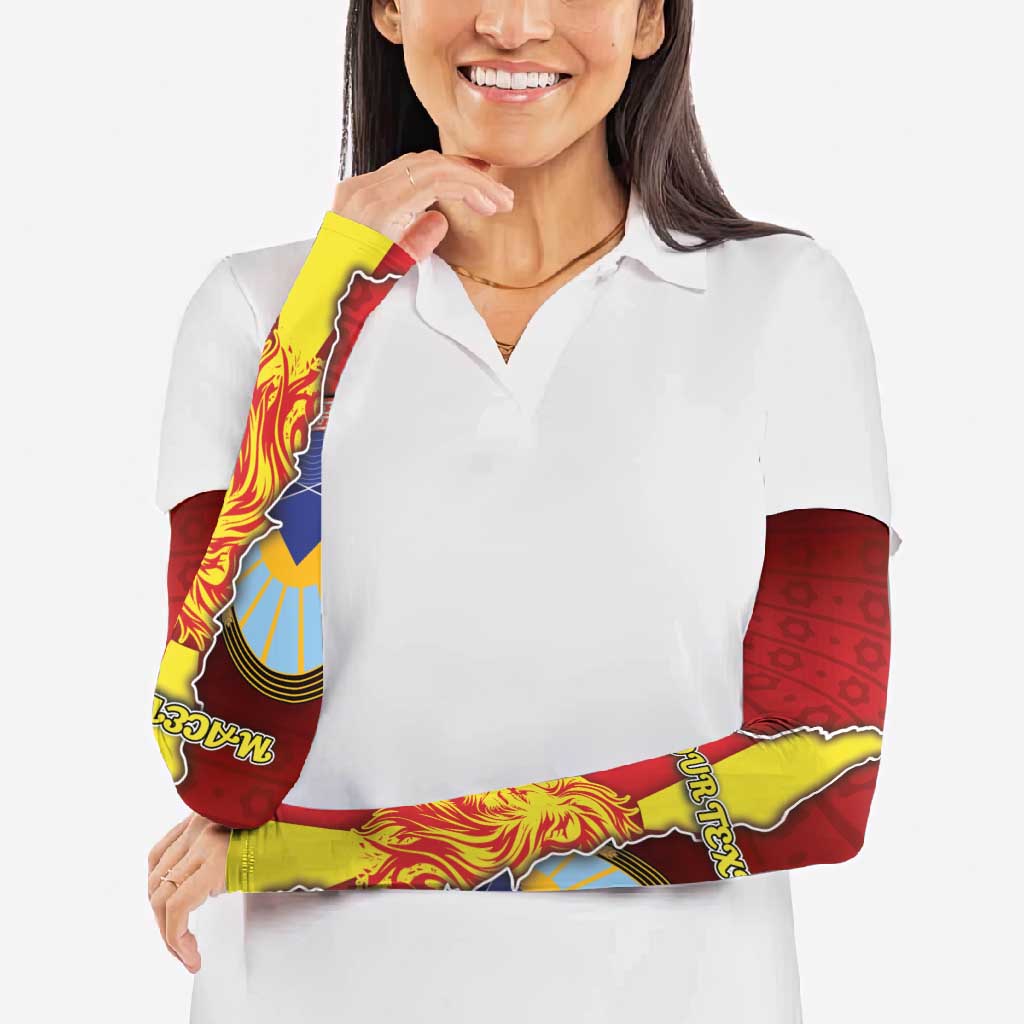 North Macedonia Arm Sleeves National Emblem With Lion - Wonder Print Shop