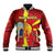 Personalized North Macedonia Baseball Jacket National Emblem With Lion - Wonder Print Shop
