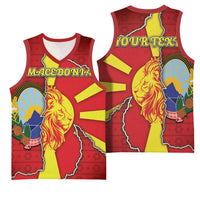 Personalized North Macedonia Basketball Jersey National Emblem With Lion - Wonder Print Shop