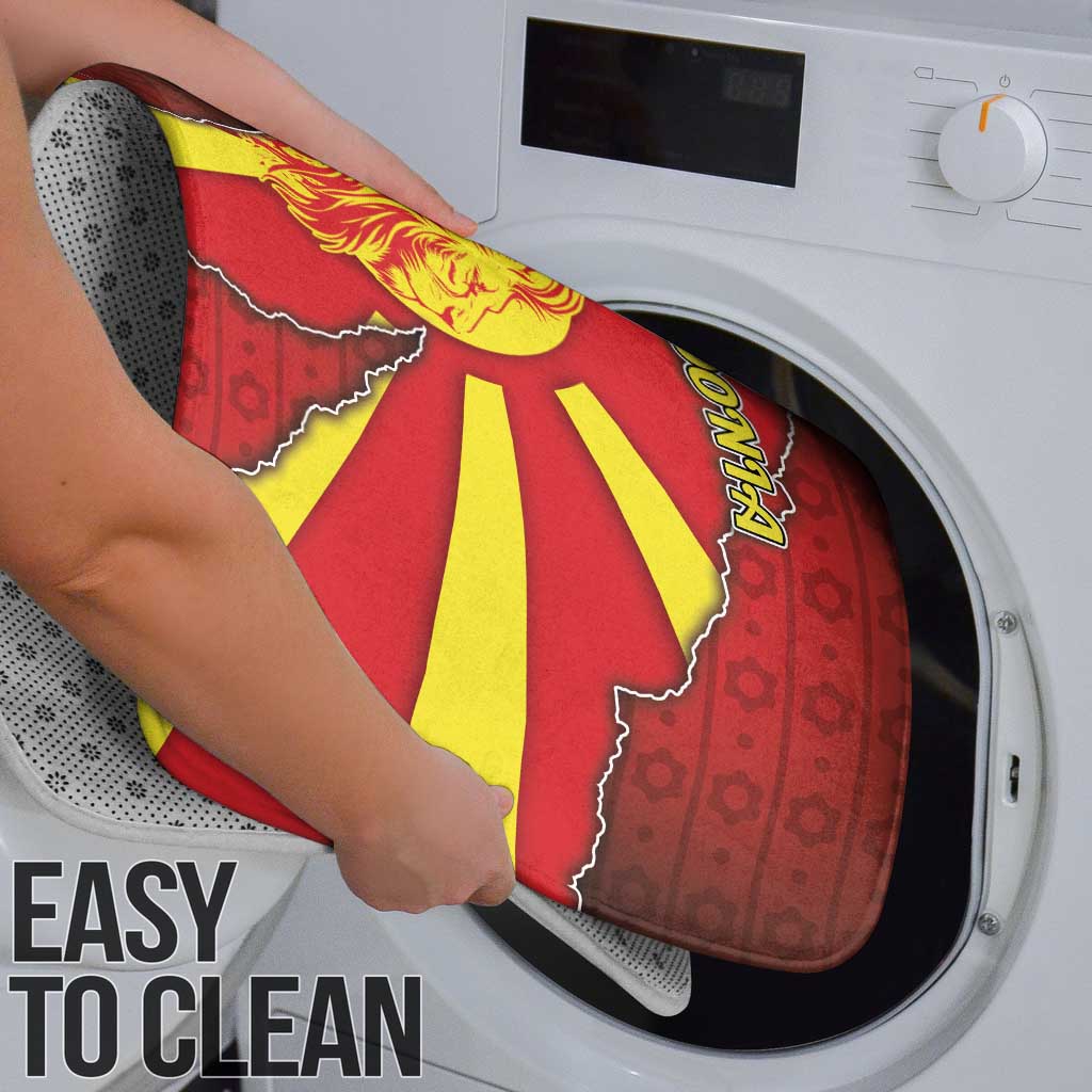 North Macedonia Bathroom Set National Emblem With Lion - Wonder Print Shop