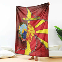 North Macedonia Blanket National Emblem With Lion - Wonder Print Shop