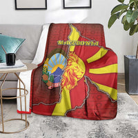 North Macedonia Blanket National Emblem With Lion - Wonder Print Shop