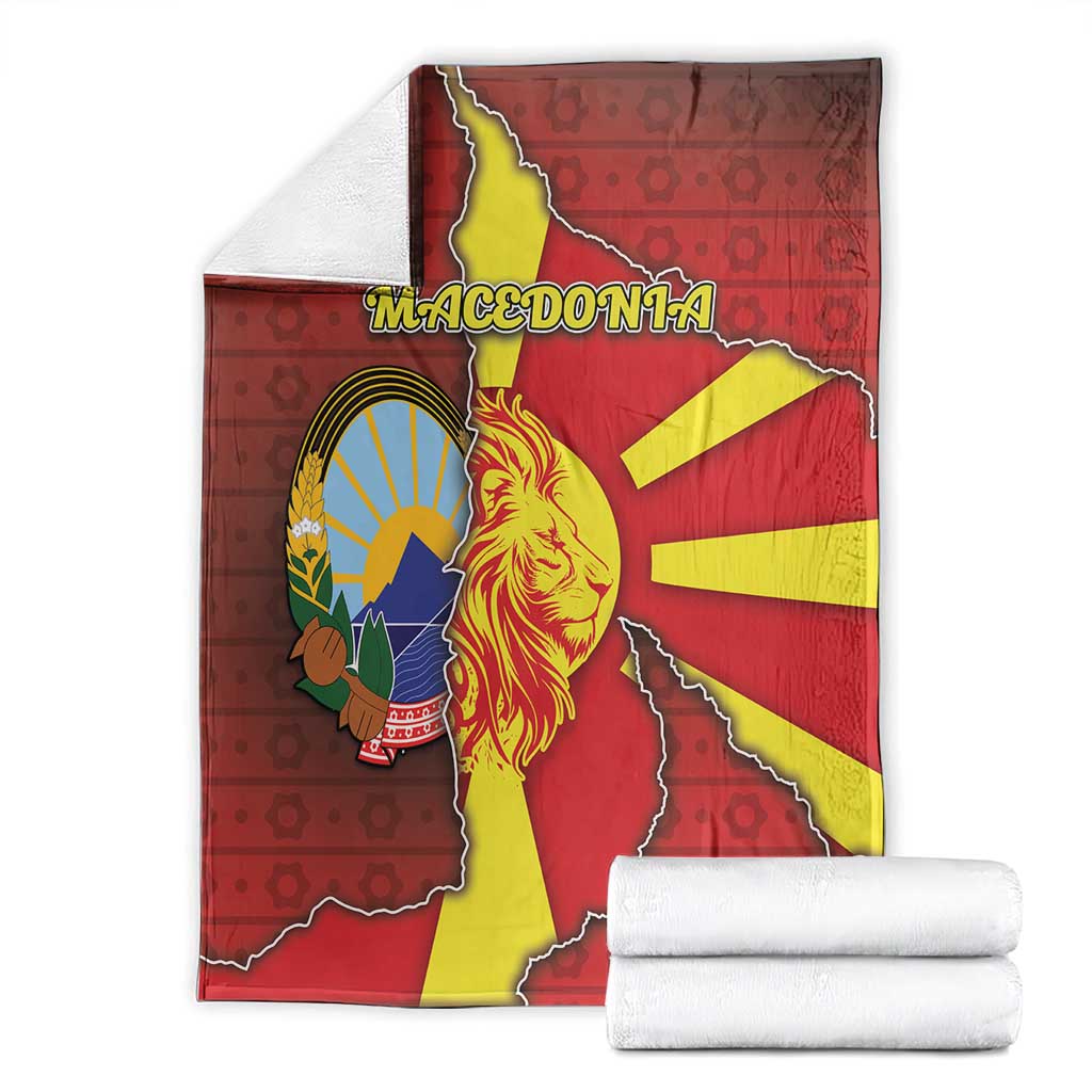 North Macedonia Blanket National Emblem With Lion - Wonder Print Shop