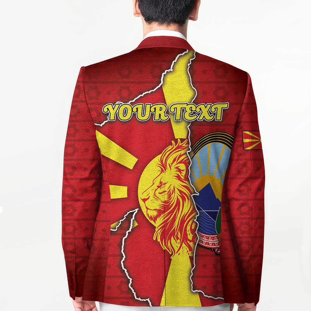 Personalized North Macedonia Blazer National Emblem With Lion - Wonder Print Shop