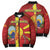 Personalized North Macedonia Bomber Puffer Jacket National Emblem With Lion - Wonder Print Shop