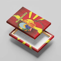 North Macedonia Canvas Wall Art National Emblem With Lion - Wonder Print Shop