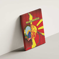 North Macedonia Canvas Wall Art National Emblem With Lion - Wonder Print Shop