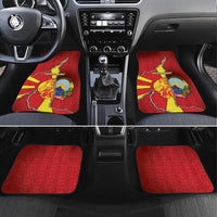 North Macedonia Car Mats National Emblem With Lion - Wonder Print Shop