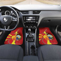 North Macedonia Car Mats National Emblem With Lion - Wonder Print Shop