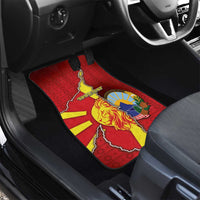North Macedonia Car Mats National Emblem With Lion - Wonder Print Shop