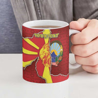 Personalized North Macedonia Ceramic Mug National Emblem With Lion - Wonder Print Shop