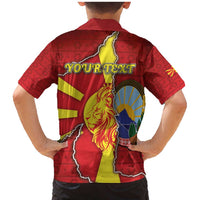 Personalized North Macedonia Family Matching Mermaid Dress and Hawaiian Shirt National Emblem With Lion - Wonder Print Shop