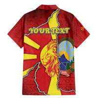 Personalized North Macedonia Family Matching Mermaid Dress and Hawaiian Shirt National Emblem With Lion - Wonder Print Shop