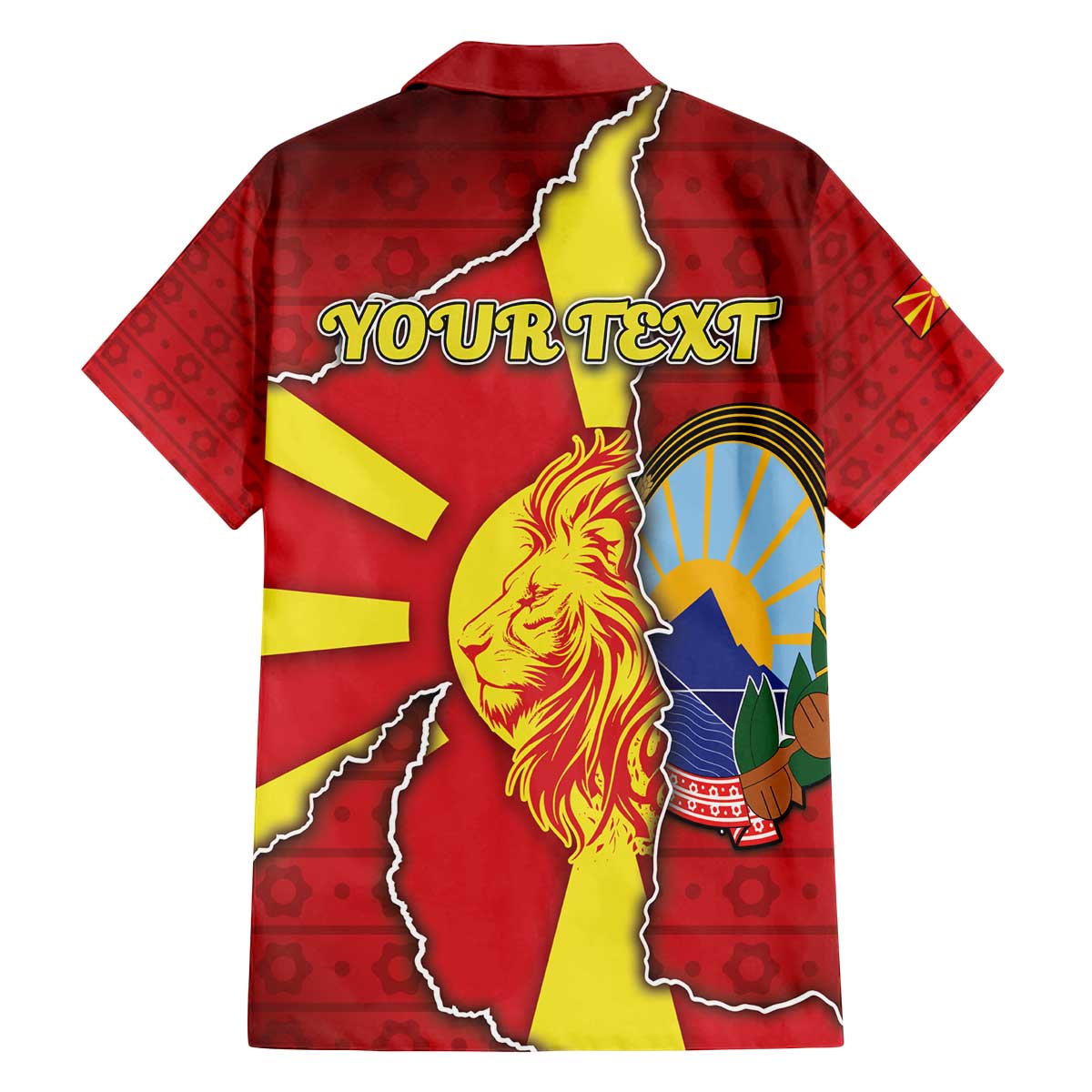 Personalized North Macedonia Family Matching Off The Shoulder Long Sleeve Dress and Hawaiian Shirt National Emblem With Lion - Wonder Print Shop