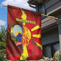 North Macedonia Garden Flag National Emblem With Lion - Wonder Print Shop