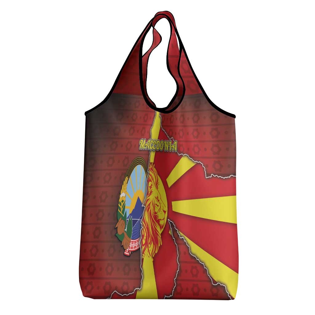 North Macedonia Grocery Bag National Emblem With Lion - Wonder Print Shop