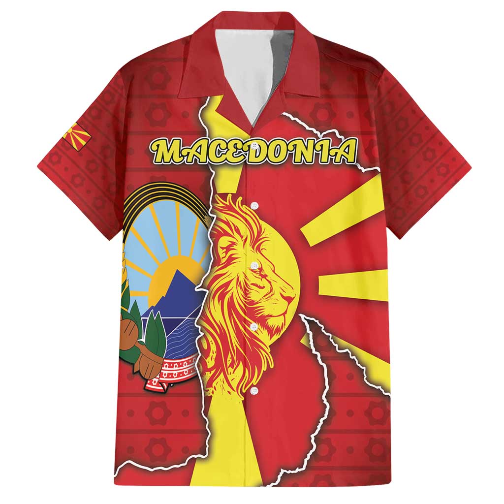 Personalized North Macedonia Hawaiian Shirt National Emblem With Lion - Wonder Print Shop