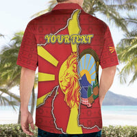 Personalized North Macedonia Hawaiian Shirt National Emblem With Lion - Wonder Print Shop