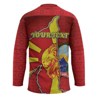 Personalized North Macedonia Hockey Jersey National Emblem With Lion - Wonder Print Shop