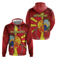 Personalized North Macedonia Hoodie National Emblem With Lion - Wonder Print Shop