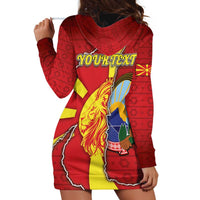 Personalized North Macedonia Hoodie Dress National Emblem With Lion - Wonder Print Shop