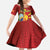 Personalized North Macedonia Kid Short Sleeve Dress National Emblem With Lion - Wonder Print Shop
