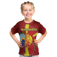 Personalized North Macedonia Kid T Shirt National Emblem With Lion - Wonder Print Shop