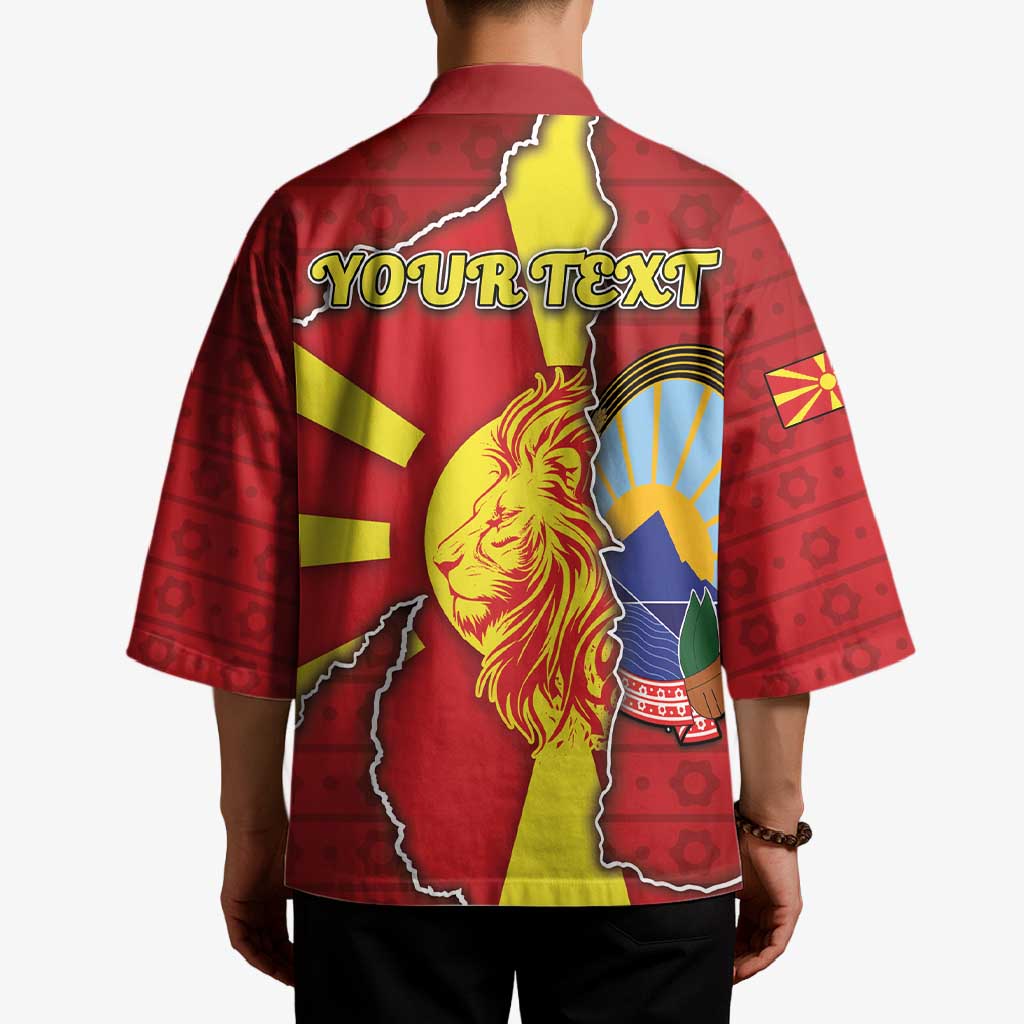 Personalized North Macedonia Kimono National Emblem With Lion - Wonder Print Shop