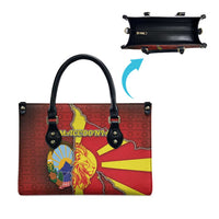 North Macedonia Leather Bag National Emblem With Lion - Wonder Print Shop