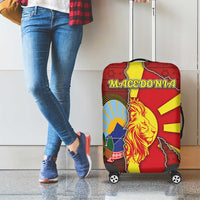 North Macedonia Luggage Cover National Emblem With Lion - Wonder Print Shop