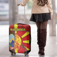 North Macedonia Luggage Cover National Emblem With Lion - Wonder Print Shop