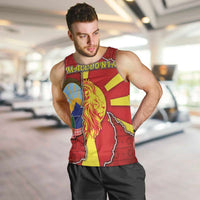 Personalized North Macedonia Men Tank Top National Emblem With Lion - Wonder Print Shop