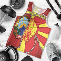 Personalized North Macedonia Men Tank Top National Emblem With Lion - Wonder Print Shop