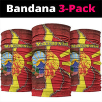 North Macedonia Neck Gaiter National Emblem With Lion - Wonder Print Shop
