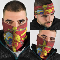 North Macedonia Neck Gaiter National Emblem With Lion - Wonder Print Shop