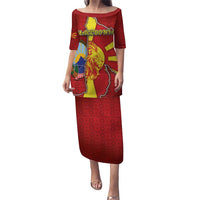 Personalized North Macedonia Puletasi National Emblem With Lion - Wonder Print Shop