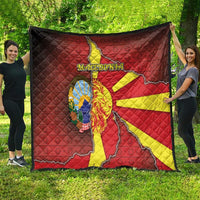 North Macedonia Quilt National Emblem With Lion - Wonder Print Shop