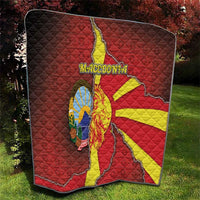 North Macedonia Quilt National Emblem With Lion - Wonder Print Shop
