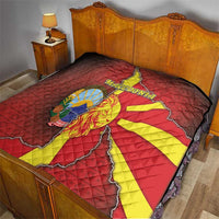 North Macedonia Quilt National Emblem With Lion - Wonder Print Shop