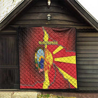 North Macedonia Quilt National Emblem With Lion - Wonder Print Shop